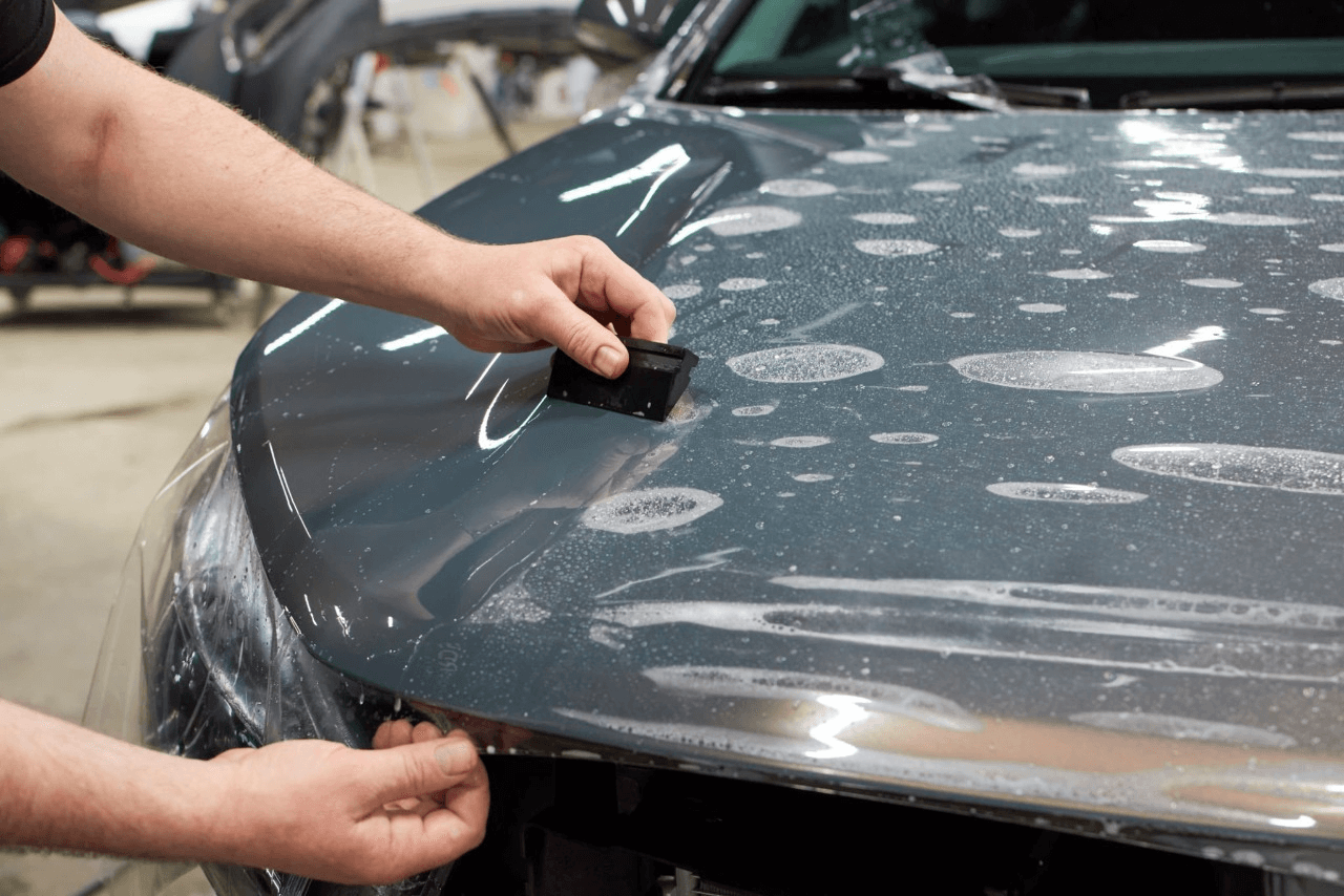 Damaged vehicle being assessed for smash repairs